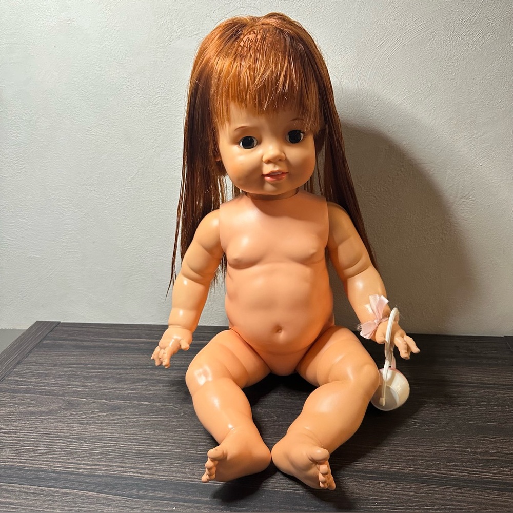 Red-Head Baby Doll in White Lace Dress - Classic Play Doll